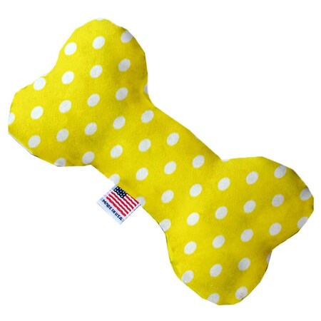 Mirage Pet Products 6 in. Yellow Polka Dots Bone Dog Toy 1158-TYBN6
